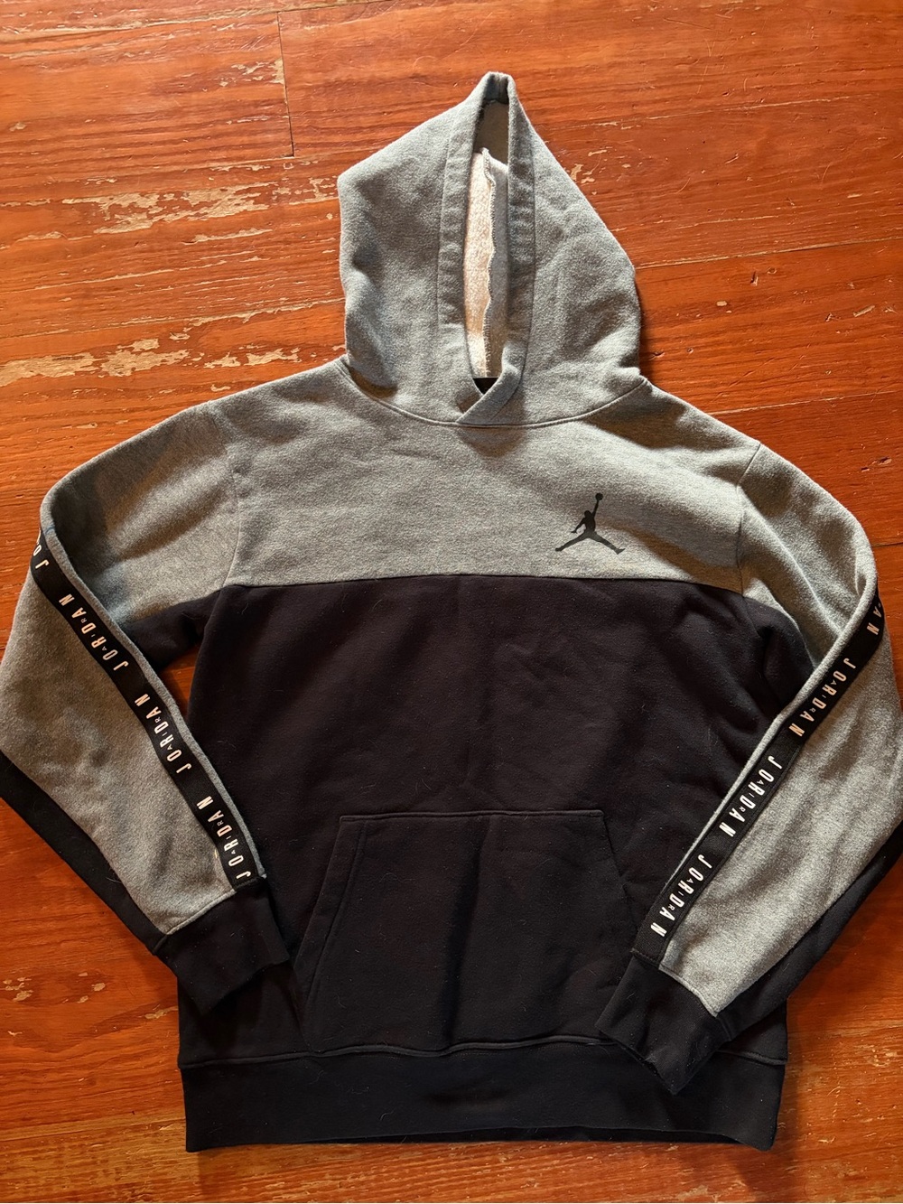 Jordan Two-Tone Gray and Black Hoodie with Sleeve Branding